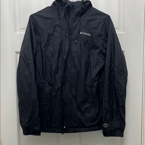 Columbia Omni-Tech Lightweight Black Rain Jacket w/ Mesh Lining - Size Small